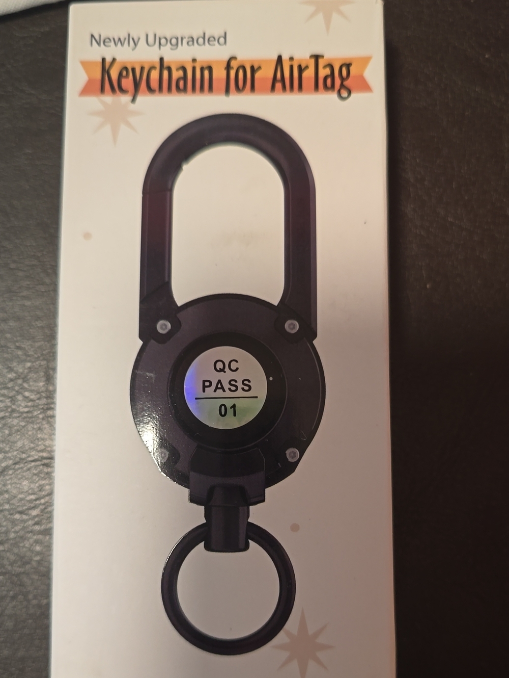 Black Keychain Carabiner Holder for AirTag